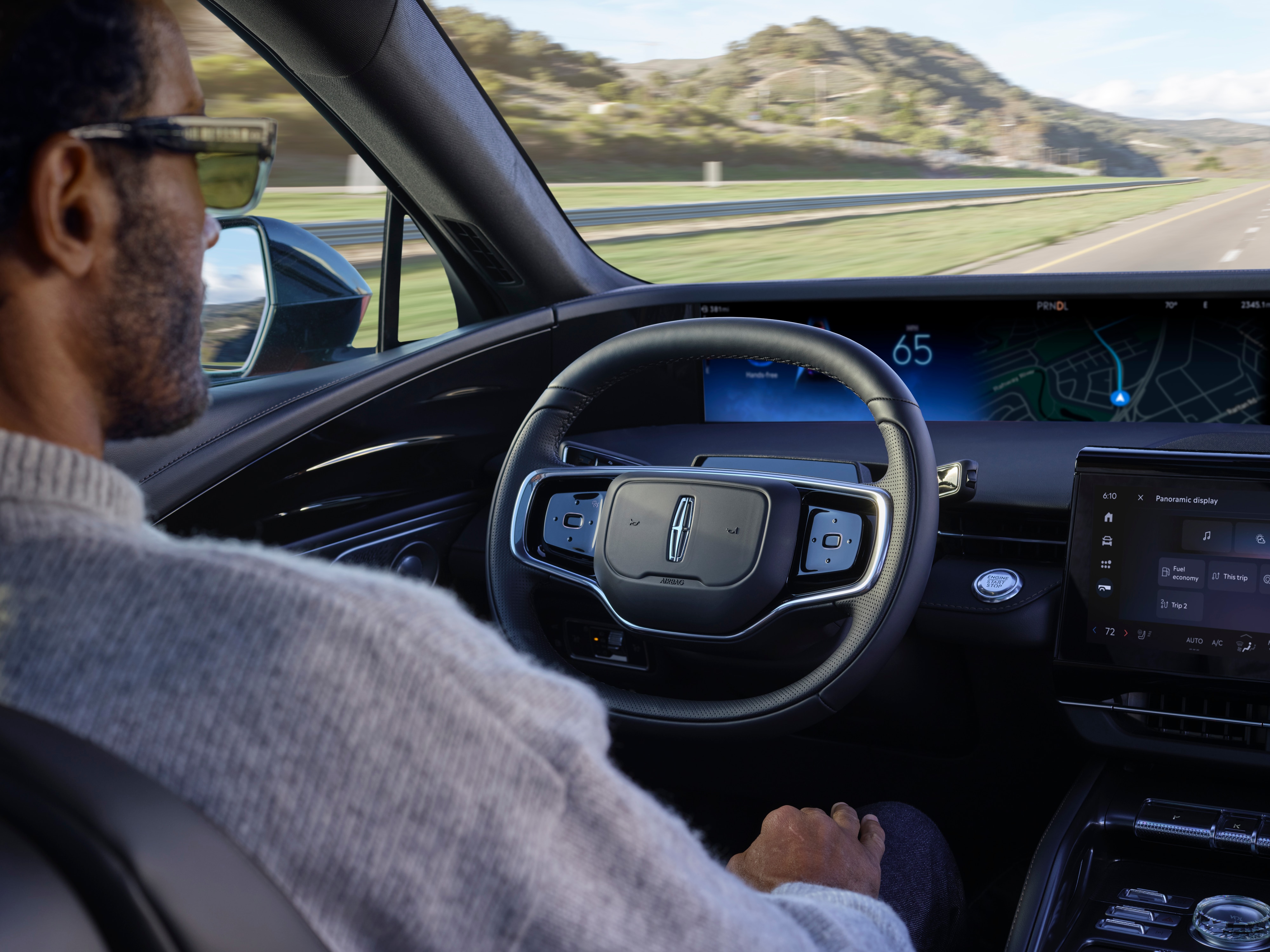 Available hands-free highway driving feature. Requires Lincoln Way® App and modem activation. Driver-assist features are supplemental and do not replace the driver’s attention, judgment and need to control the vehicle. Only remove hands from the steering wheel when in a Hands-Free Blue Zone. Always watch the road and be prepared to resume control of the vehicle. It does not replace safe driving. See Owner’s Manual for details and limitations.